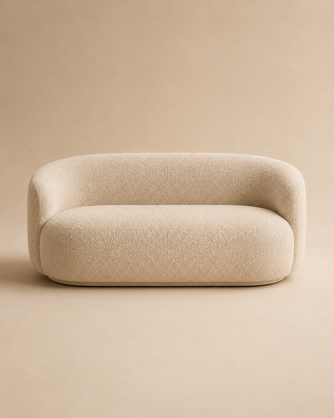 Curved Boucle Sofa