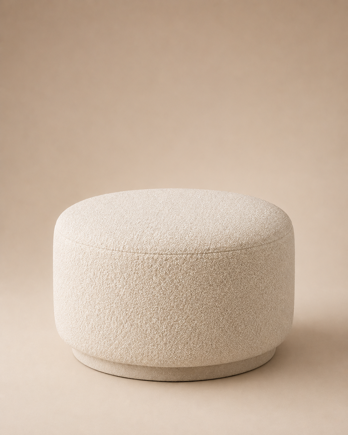 Round Boucle Ottoman