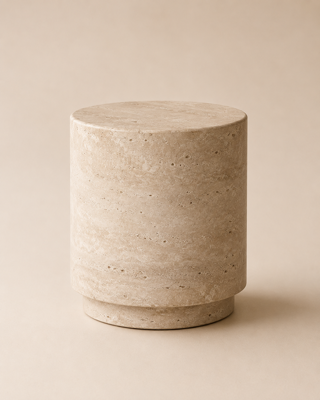 Travertine Cylinder Pedestal